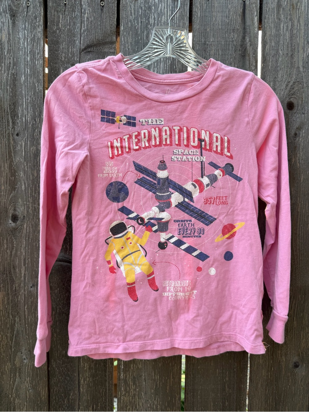 Kids' 12 Peek  Pink Space Station Graphic Long-Sleeve Shirt